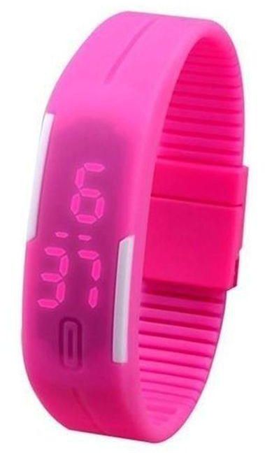 BLS-PIN LED Rubber Watch - For Kids - Pink