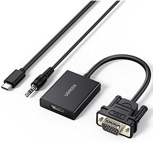 UGREEN VGA to HDMI Converter Adapter, 1080P VGA Male to HDMI Female (Not Reverse Direction), Video Audio Sync, Power Supply USB-C Cable & 3.5mm Audio Cable(50945)