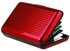 Metal Waterproof Business Travel Id Credit Card Wallet Holder Pocket Aluminium Case Box (Red)