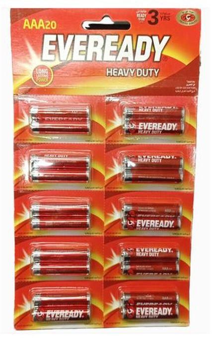 Eveready Pack Of 20 - AAA Size Battery Heavy Duty