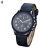 McyKcy Men's Fashion Faux Leather Strap Analog Quartz Round Alloy Case Wrist Watch-Sapphire Blue