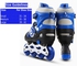 SPORT حذاء باتيناج قابل للتعديل عجل صف واحد فلاش LED، أزرق/أسود