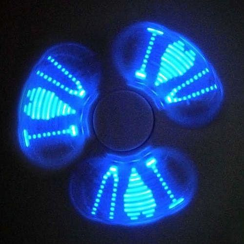 Generic Stress Reliever Fidget Spinner With Letters LED Light - WHITE
