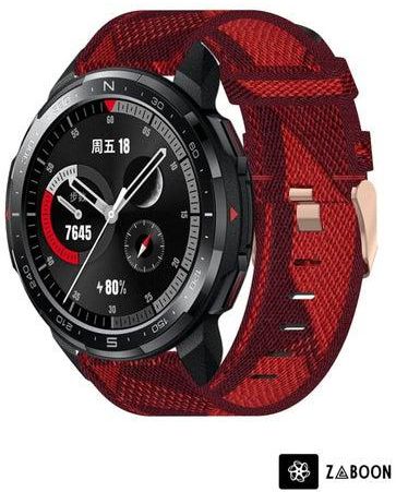 Watch Band For Honor Watch GS Pro 22mm Nylon Woven (Red)