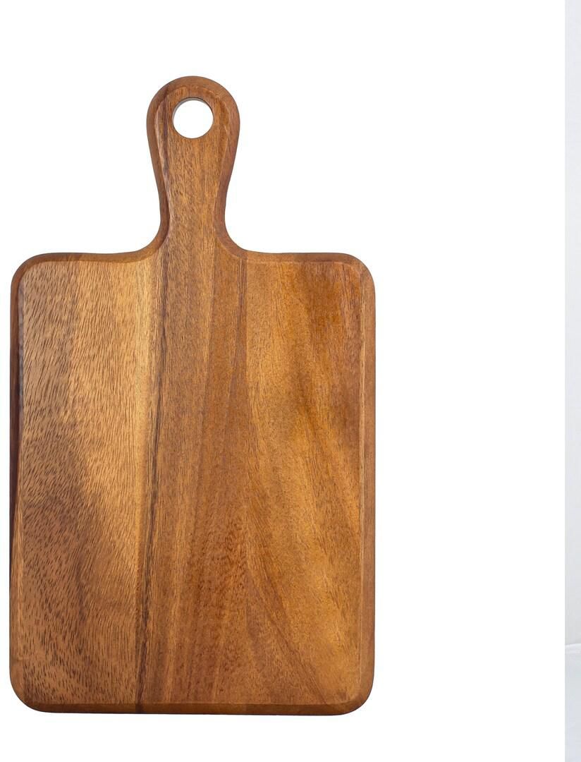 BILLI&reg; Wooden Chopping Board with Handle - Acacia Wood Pizza Peel/Cutting Board/Serving Tray, Pizza Paddle, Brown 40 X 23 X2Cm