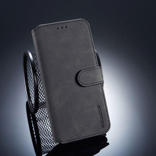 DG.MING Retro Oil Side Horizontal Flip Case For Xiaomi Mi 8, With Holder & Card Slots & Wallet (Black)