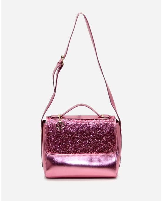 Tata Tio Glittery Shoulder Bag - Metallic Pink