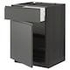 METOD / MAXIMERA Base cabinet with drawer/door, black/Nickebo matt anthracite, 60x60 cm - IKEA