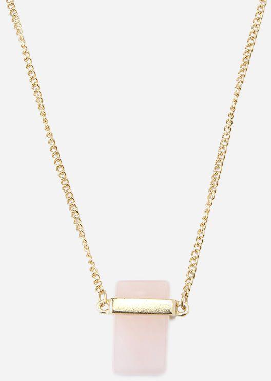 Aurora Rose Pink Quartz Necklace
