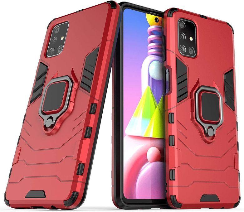 Samsung M51 Cover Design Protective Case With 360 Degree Rot - Red