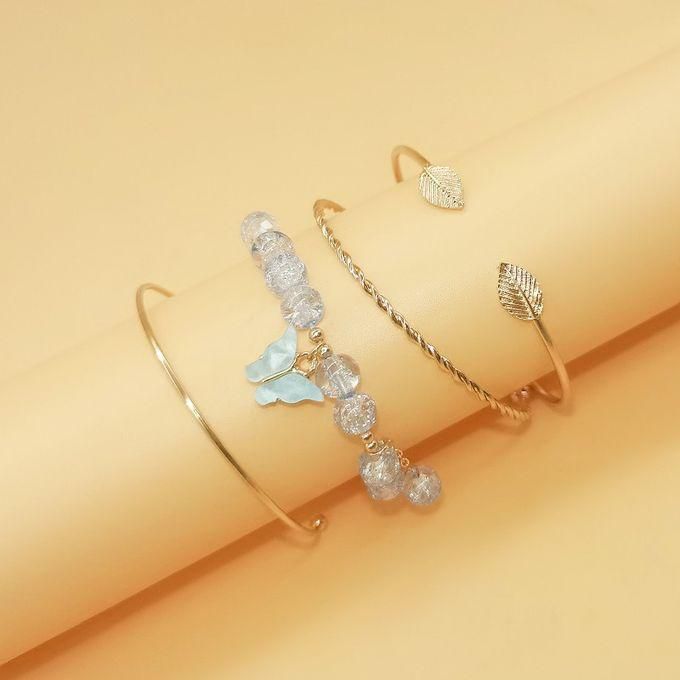 4pcsSet Crystal Butterfly Fashion Bracelets Bangles Jewelry For Women