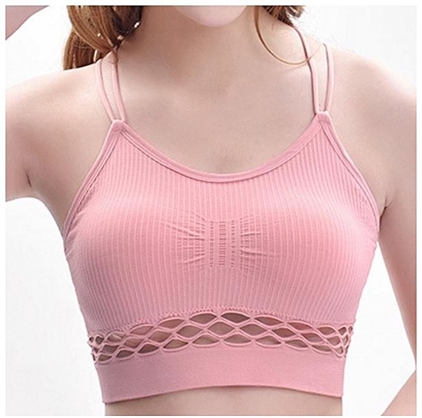Fashion Hollow Out Padded Wire Free Stretchy Criss Cross Bra