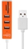 USB Card Reader 3 Ports USB 2.0 Hub Adapter With SD/TF Card Reader Orange