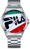 Analog Watch For Men Stainless Steel Case White, Red and Green Logo Display Stainless Steel Bracelet