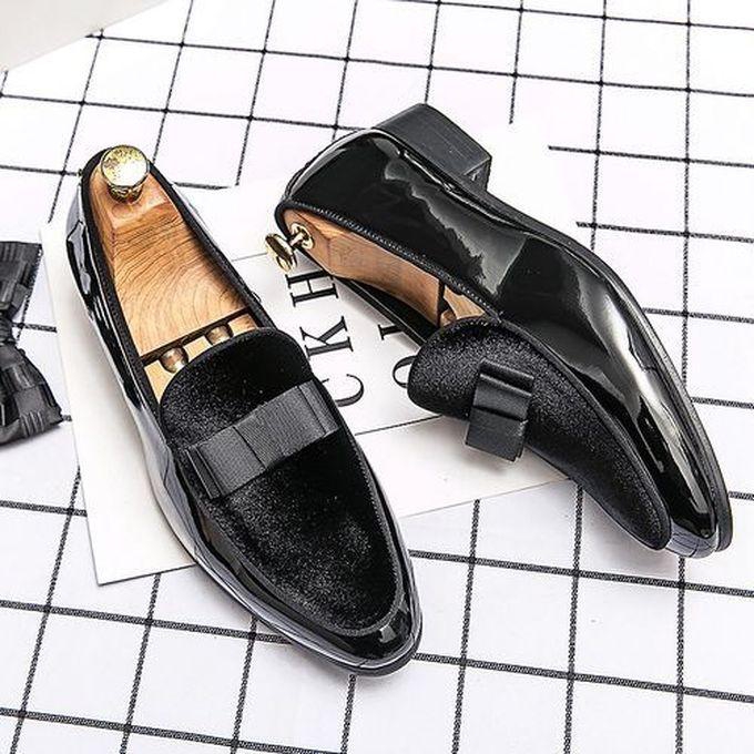 Varrati New Suede + Patent Shoe - Black