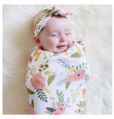 Infant swaddleme cotton swaddle and bow tie