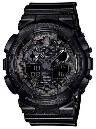 Men's Round Shape Rubber Strap Analog & Digital Wrist Watch 47 mm - Black - GA-100CF-1ADR
