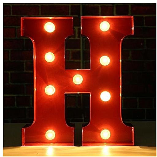 Generic 9'' LED Marquee Letter Metal Alphabet Lights Circus Vintage Style Light Up Sign