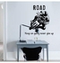 Cool Motorcycle Silhouette With Bedroom Living Room Study Background Decoration Wall Sticker Black 50*70cm