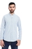 Pavone Dupplin Pattern Turn Down Collar Shirt - White & Shades of Blue