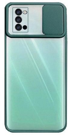 For Oppo Reno 4 Case Camera Silicone Case With Camera Protector Clear - Green