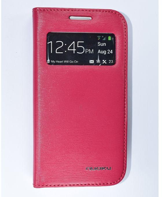 Nuoku Luxe Leather Flip Cover For Samsung Galaxy S4 Mini - Pink