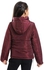 Andora Zipper Closure Hooded Waterproof Girls Jacket - Burgundy