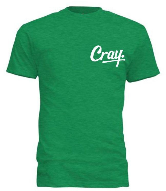 Cray Cray InCRAYdible White Crested Badge Round Neck T-shirt - Green