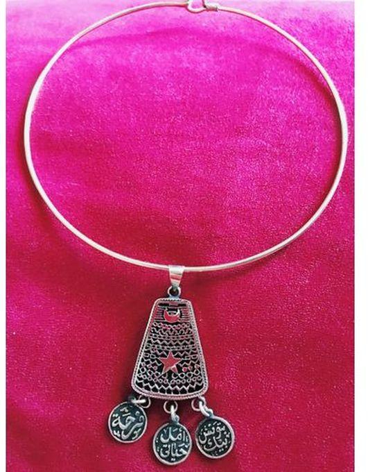 Handmade Triangle Necklace And Pendant Copper With Chain In Arabic Design