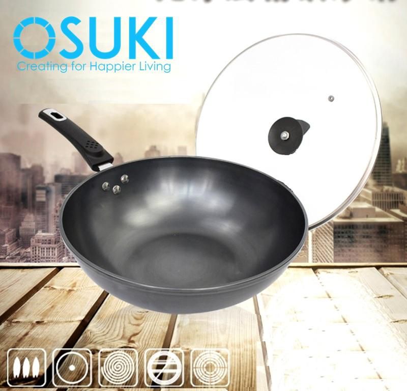 Cooking Pan 30cm Non Stick with Glass Lid by Osuki