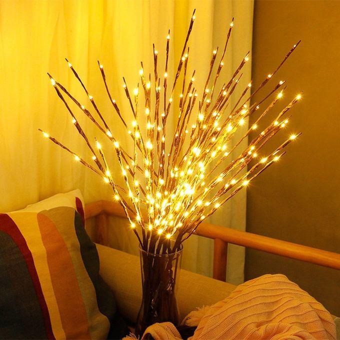 Generic LED Willow Branch Lamp Floral Lights Holiday Home Christmas Party Garden Decoration Battery Operated Christmas Birthday Gifts(Warm White)
