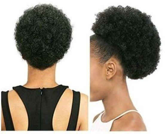 Adjustable Afro Bun For Ladies Natural /Relaxed Hair - Black