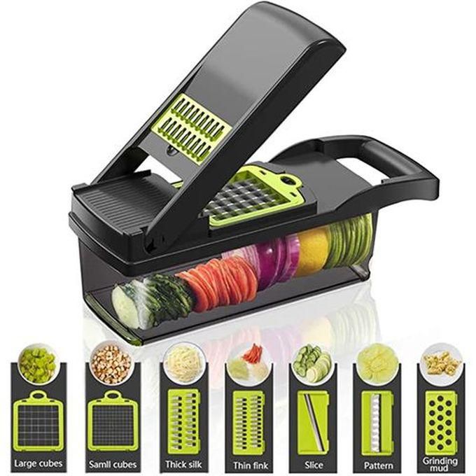 11 In 1 Vegetable Slicer, Mandoline Slicer And Grater One Direction, For Potato And Onion, With Bowl, Black
