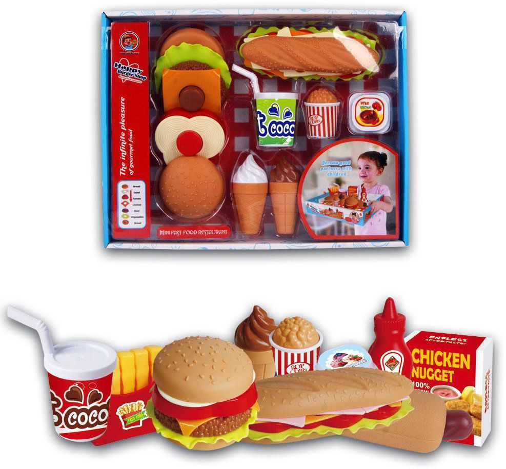 Kidwala Fast Food pretend playset burger fries chicken ice cream salad cheese vegetables popcorn waffles drink food features playset educational toys for boys &amp; girls