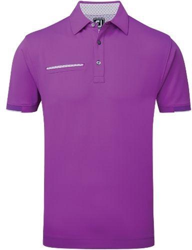 Footjoy Smooth Pique with Half Band Cuff Polo - Violet/White