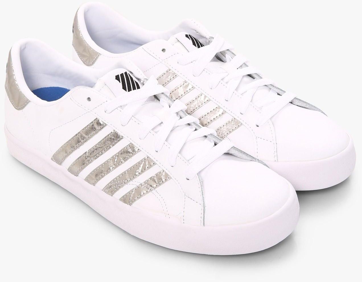 White and Silver Belmont Sneakers