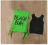 Generic Sets Of 2 Pics Tshirt Beach Bum For Girls - Green