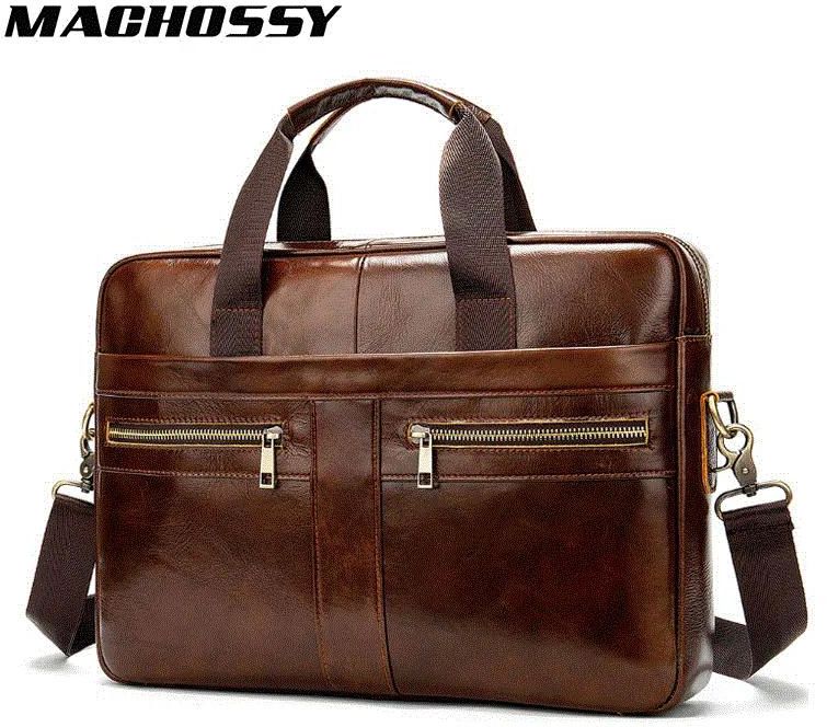 High quality Vintage Leather Men's Bag Genuine Messenger Bag Men ...