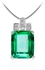 Nano Russian Emerald Pendant Women Pure Solid 925 Sterling Silver