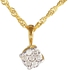 Vera Perla 18K Solid Yellow Gold 0.07Cts Genuine Diamonds Twisted Solitaire Necklace