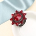 JASSY Bohemian Luxury Crystal Zirconia Flower Adjustable Big Ring Statement Jewelry for Women