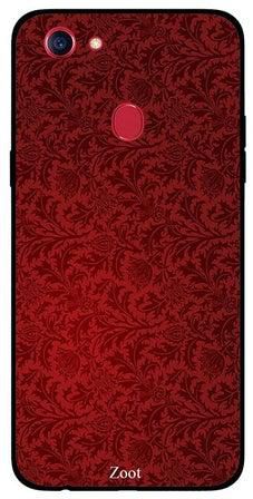 Protective Case Cover For Oppo F5 Red Floral Pattern