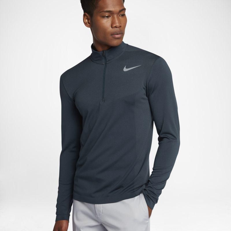 Nike Dry Knit Men's Half-Zip Long-Sleeve Golf Top - Blue