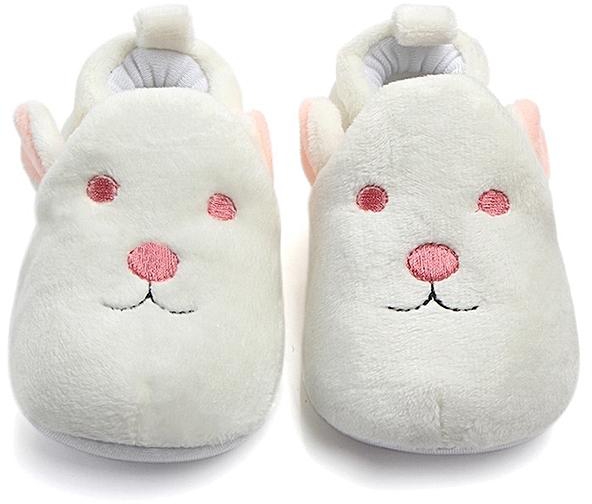 Fashion Baby Cartoon Soft Soled Non-Slip Shoes - White+Pink