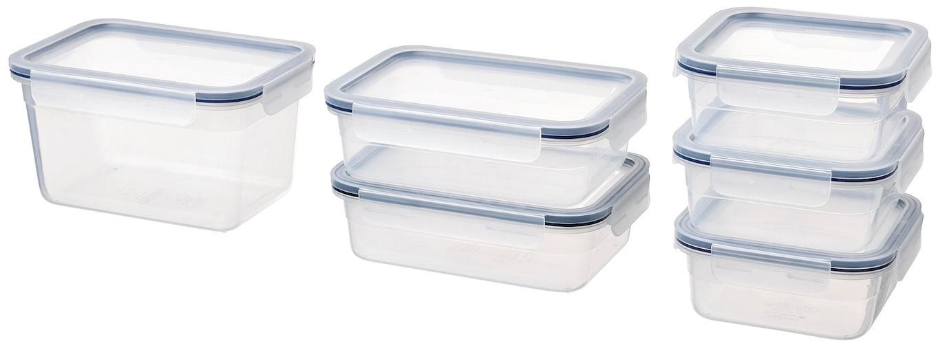 IKEA 365+ Food container with lid, set of 6 - plastic