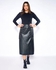 Leather Solid Black Skirt - Black
