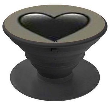Heart Printed Pop Socket Phone Holder Black/Grey