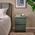 MALM Chest of 2 drawers - grey-green 40x55 cm