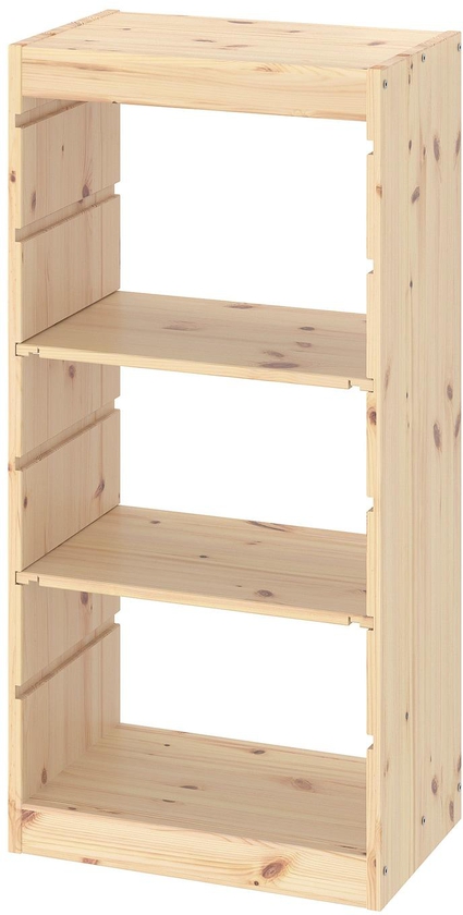 TROFAST Storage combination with shelves - light white stained pine 44x30x91 cm