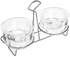 Generic Stainless Steel Salad Dressing Double Bowl Dips Sauce Serving Condiment Kitchen
